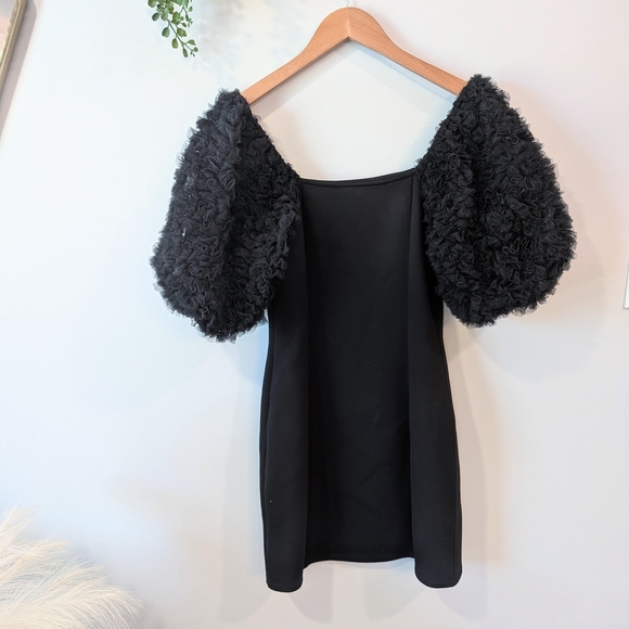 Endless Rose Black Puff Sleeve Bodycon Mini Dress - Picture 4 of 8